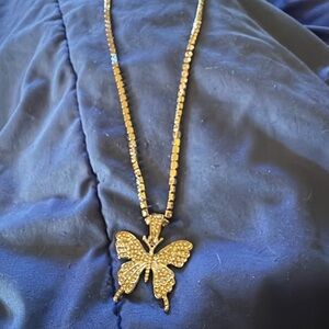 Elegant Gold Butterfly Pendant Necklace
